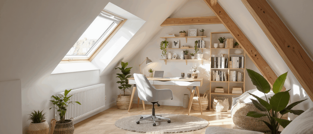 découvrez comment transformer vos combles perdus en un bureau à domicile fonctionnel et élégant sous les toits. optimisez votre espace avec des idées d'aménagement astucieuses, mêlant confort et style, pour créer un environnement de travail inspirant.