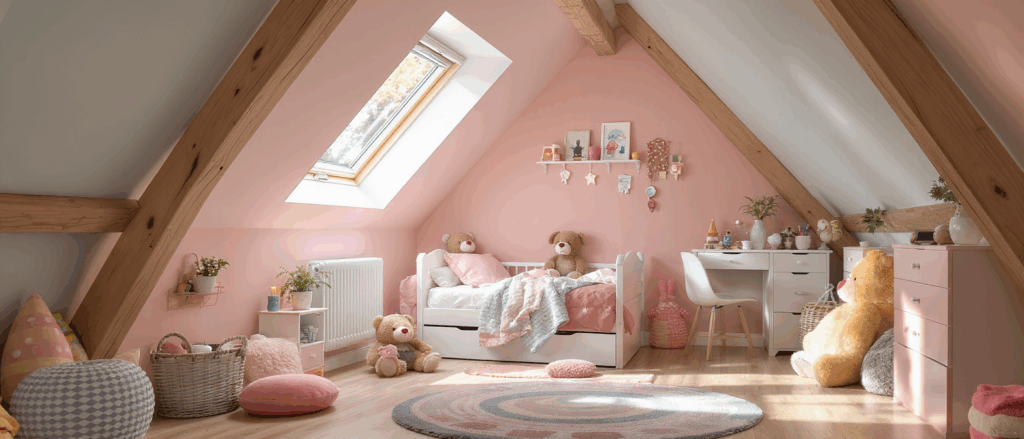 découvrez nos idées inspirantes pour l'aménagement des combles en une charmante chambre d'enfant fille. transformez cet espace sous toiture en un lieu magique et fonctionnel, alliant décoration ludique et confort. idéal pour stimuler l'imagination et offrir un cocon douillet à votre fille.